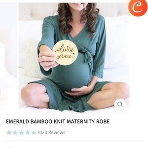 Caden Lane Emerald Bamboo Maternity Robe